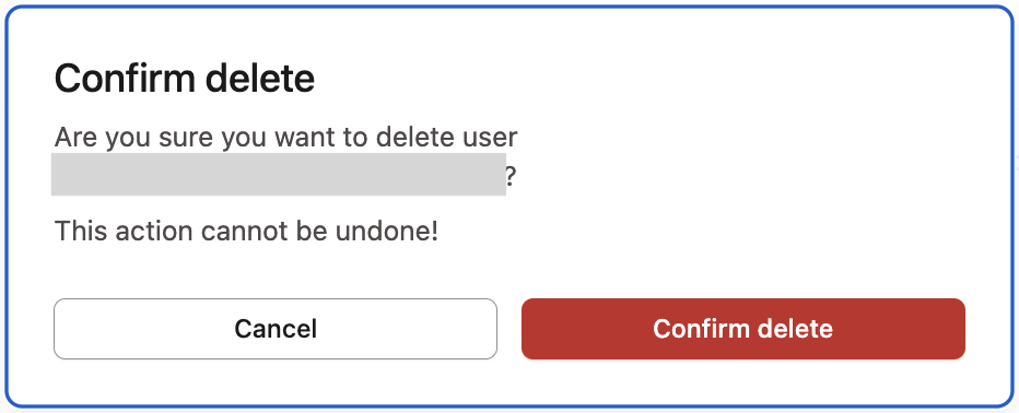 Deleting a user