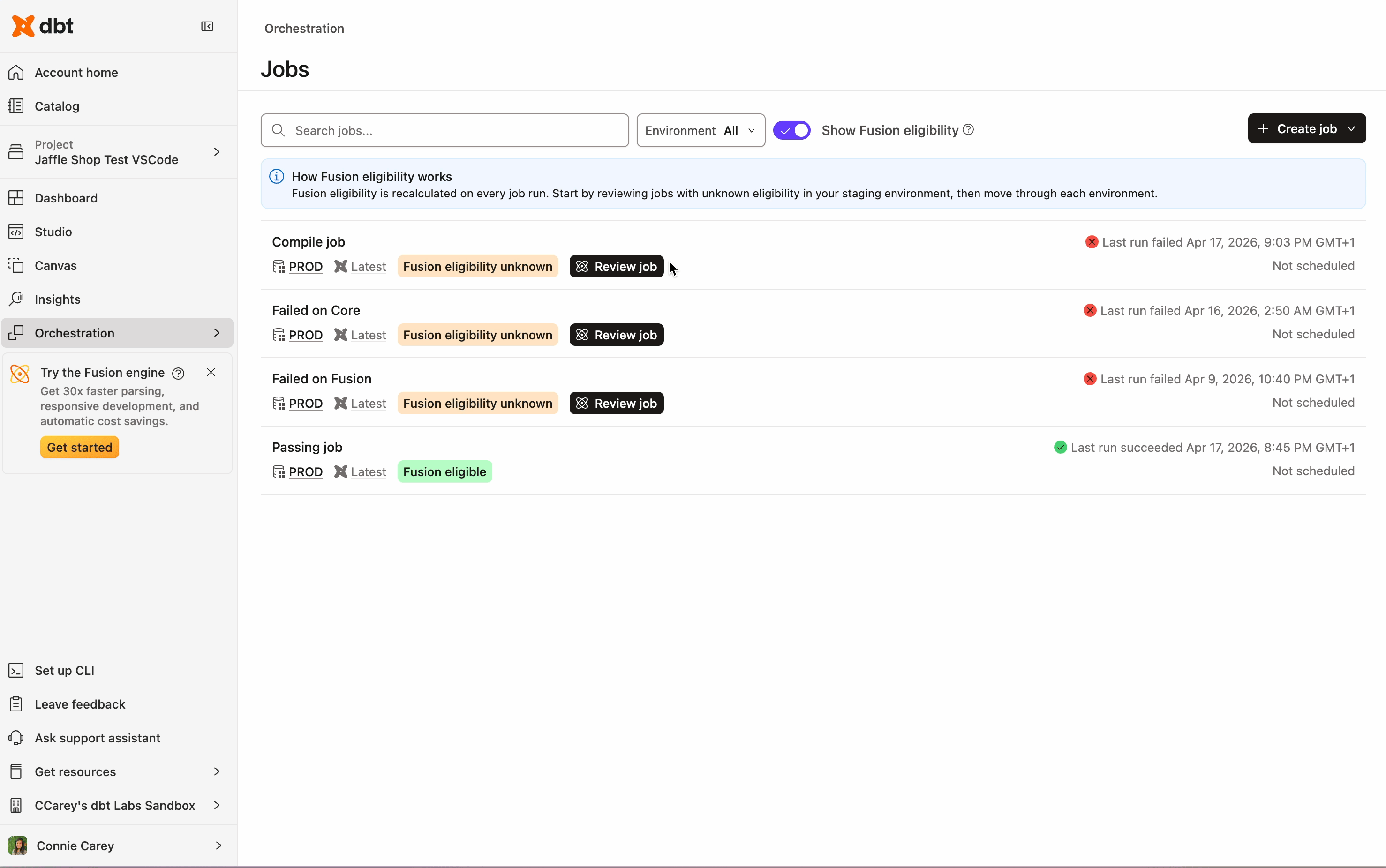 The Developer Agent's v2 migration workflow triaging and fixing v2 compatibility errors in the Studio IDE.