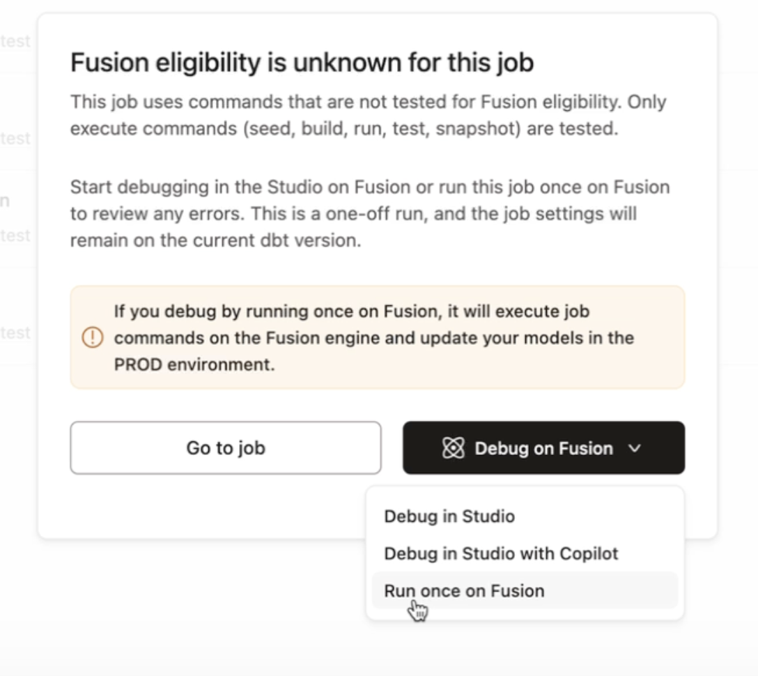 Take action on your jobs to make them v2 eligible.